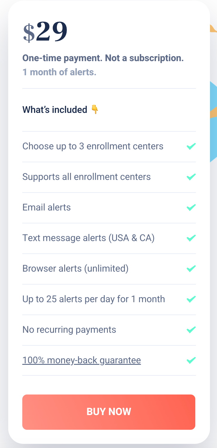 appointment scanner screenshot